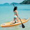 Blue Yellow Inflatable SUP Board Drop Stitch PVC EVA Adjustable Paddle Lightweight